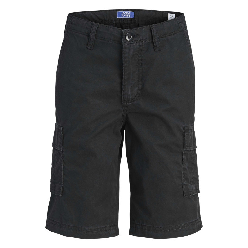 Jack & Jones - Short Cargo En Coton Noir Uni Avec Une Coupe Droite Et 6 Poches - Noir