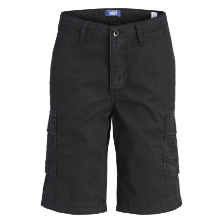 Short cargo en coton noir uni avec une coupe...