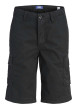 Thumbnail Short cargo en coton noir uni avec une coupe droite et 6 poches