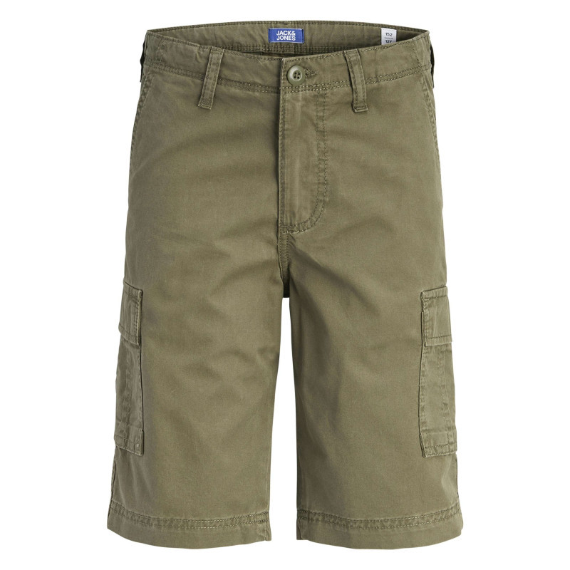 Jack & Jones - Short Cargo En Coton Kaki Uni Avec Une Coupe Droite Et 6 Poches - Vert