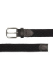 Thumbnail Ceinture tressée en coton mélangé noire unie avec une boucle métallique - Image 2