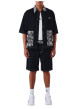 Thumbnail Blouson en jean en coton noir uni avec une coupe droite et un col chemise - Image 3