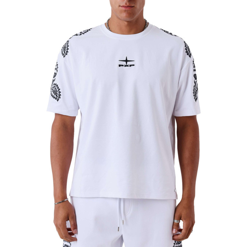Project X - T-shirt En Coton Blanc Uni Avec Une Coupe Droite Et Un Col Rond - Blanc Project X - T-shirt En Coton Blanc Uni Avec Une Coupe Droite Et Un Col Rond - Blanc