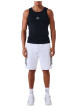 Thumbnail Short jogging en coton mélangé blanc uni avec une coupe droite