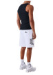 Thumbnail Short jogging en coton mélangé blanc uni avec une coupe droite - Image 2