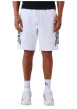 Thumbnail Short jogging en coton mélangé blanc uni avec une coupe droite - Image 3