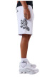Thumbnail Short jogging en coton mélangé blanc uni avec une coupe droite - Image 4