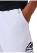 Thumbnail Short jogging en coton mélangé blanc uni avec une coupe droite - Image 7