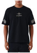 Thumbnail T-shirt noir uni avec une coupe droite et des manches courtes