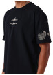 Thumbnail T-shirt noir uni avec une coupe droite et des manches courtes - Image 4