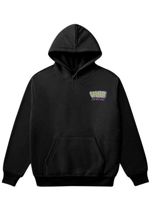 Sweat en coton noir uni avec une coupe droite et une capuche