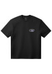 Thumbnail T-shirt en coton noir uni imprimé avec une coupe droite et un col rond