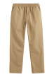 Thumbnail Pantalon chino en coton camel uni pourvu d'un cordon de serrage