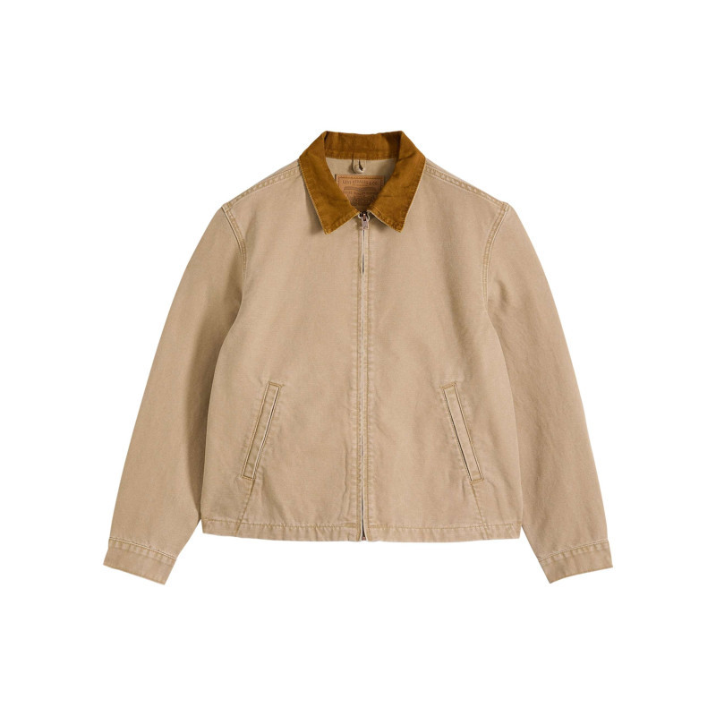 Levi's® - Blouson En Coton Sable Uni Avec Une Coupe Droite Et Un Col Chemise - Beige