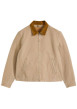 Thumbnail Blouson en coton sable uni avec une coupe droite et un col chemise