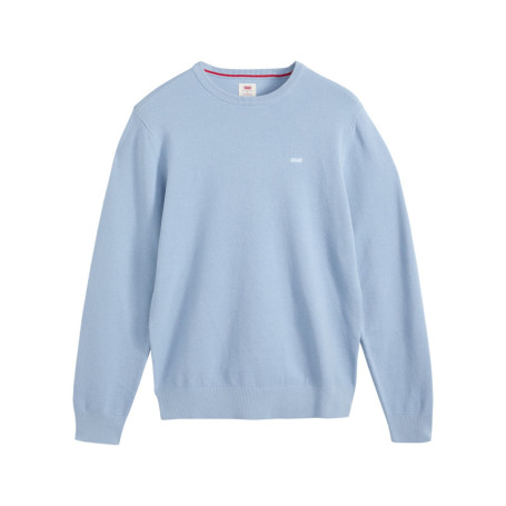 Pull en coton bleu ciel uni avec une coupe...