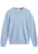 Thumbnail Pull en coton bleu ciel uni avec une coupe droite et un col rond