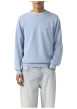Thumbnail Pull en coton bleu ciel uni avec une coupe droite et un col rond - Image 3
