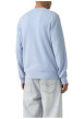 Thumbnail Pull en coton bleu ciel uni avec une coupe droite et un col rond - Image 4