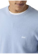 Thumbnail Pull en coton bleu ciel uni avec une coupe droite et un col rond - Image 6