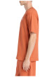 Thumbnail T-shirt en coton orange uni avec une coupe droite et un col rond - Image 2