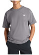 Thumbnail T-shirt en coton gris uni avec une coupe droite et un col rond