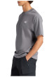 Thumbnail T-shirt en coton gris uni avec une coupe droite et un col rond - Image 2