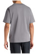 Thumbnail T-shirt en coton gris uni avec une coupe droite et un col rond - Image 3