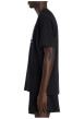 Thumbnail T-shirt en coton noir à imprimé avec une coupe droite et un col rond - Image 3