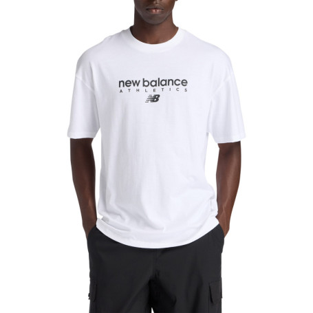 T-shirt en coton blanc à imprimé avec une coupe...