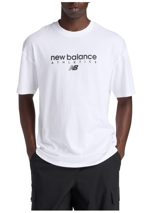 T-shirt en coton blanc à imprimé avec une coupe...