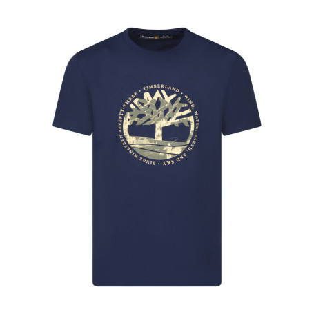 T-shirt en coton marine imprimé avec une coupe...