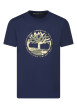Thumbnail T-shirt en coton marine imprimé avec une coupe droite et un col rond