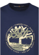 Thumbnail T-shirt en coton marine imprimé avec une coupe droite et un col rond - Image 3