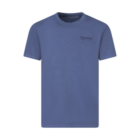 T-shirt en coton indigo imprimé avec une coupe...