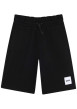 Thumbnail Short jogging en coton noir à coupe ajustée pourvu d'une taille élastiquée