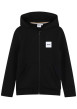 Thumbnail Sweat zippé en coton noir à coupe ajustée pourvu d'un col à capuche
