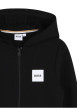 Thumbnail Sweat zippé en coton noir à coupe ajustée pourvu d'un col à capuche - Image 3