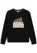 Thumbnail Pull en coton noir à coupe ajustée pourvu du nom de la marque