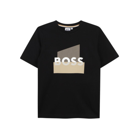 T-shirt en coton noir à coupe droite pourvu du...