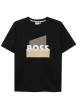 Thumbnail T-shirt en coton noir à coupe droite pourvu du nom de la marque