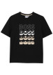 Thumbnail T-shirt en coton noir à coupe droite pourvu du nom de la marque