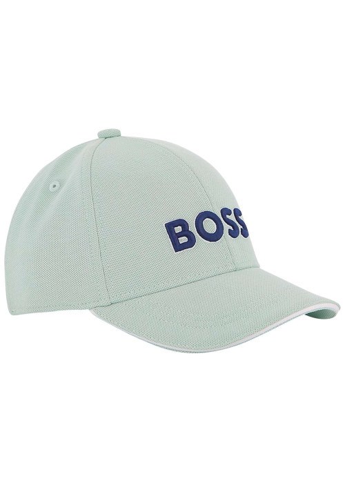 Casquette vert d'eau en maille mesh pourvu du nom de la marque