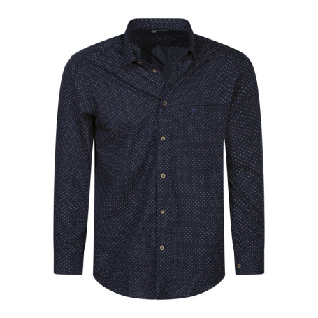 Chemise marine à motifs avec un col à revers et...