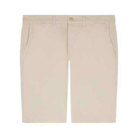 Short chino en coton beige uni avec une coupe...