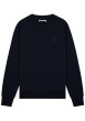 Thumbnail Sweat en coton marine uni avec une coupe droite et un col rond