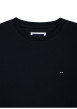 Thumbnail Sweat en coton marine uni avec une coupe droite et un col rond - Image 2