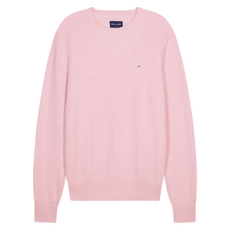 Pull en coton rose uni avec une coupe droite et...
