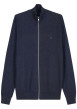 Thumbnail Gilet en coton marine uni avec une coupe droite et un col montant