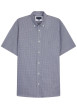 Thumbnail Chemise en coton marine vichy avec une coupe droite et un col à revers